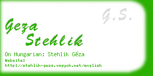geza stehlik business card